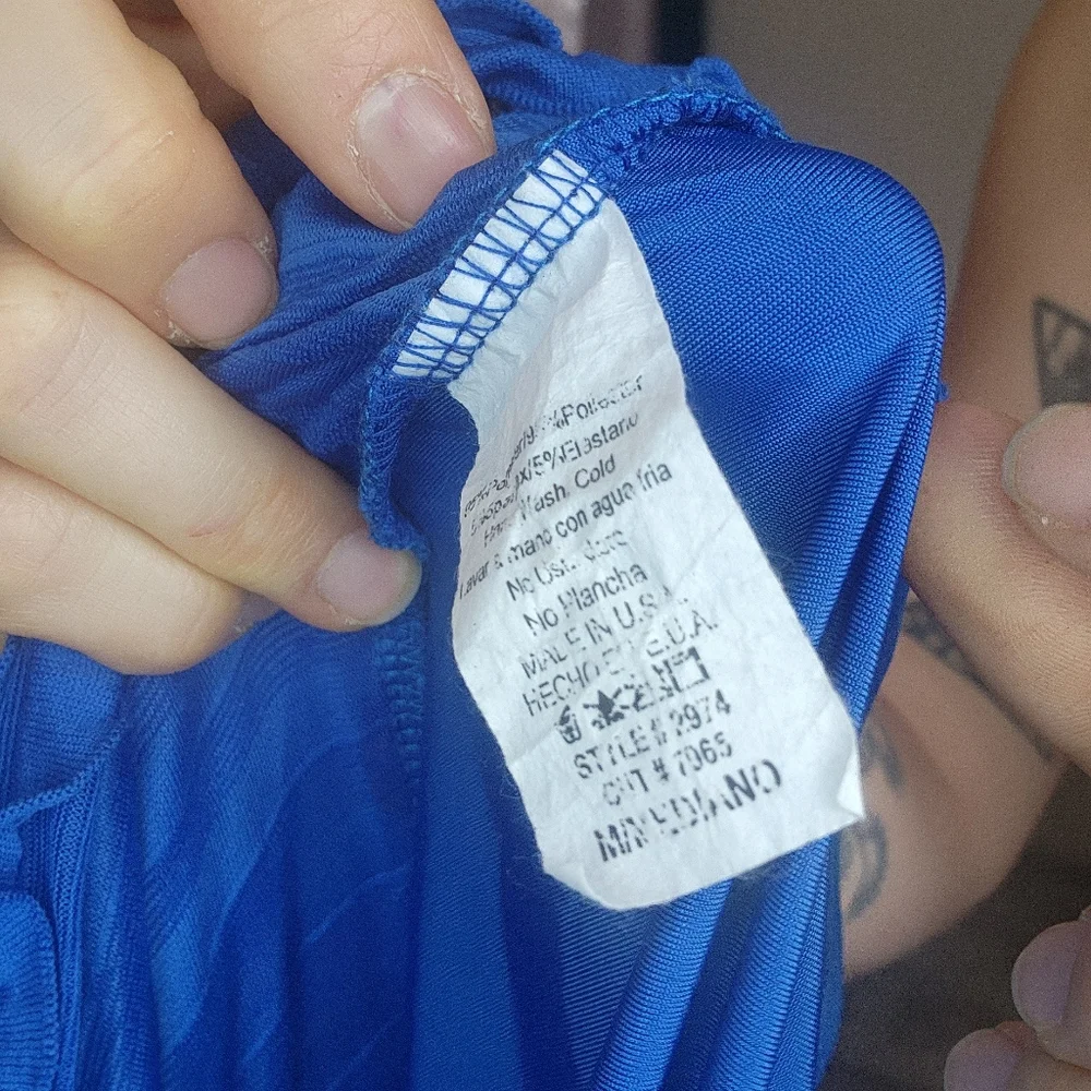 Body C Blue Ruffle Halter Top With Brooch Detail Size Medium - Picture 7 of 8